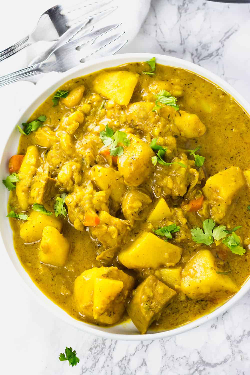 Instant Pot Vegan Jackfruit with Potato Curry | Healthier Steps